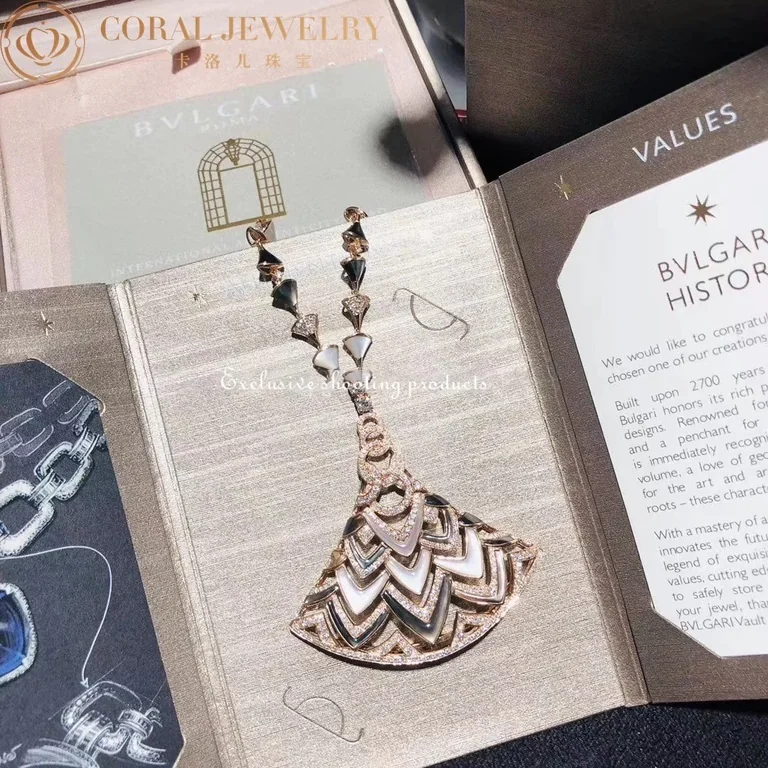 Bulgari Divas? Dream Necklace Rose Gold in Mother of Pearl with Diamonds Necklace 6