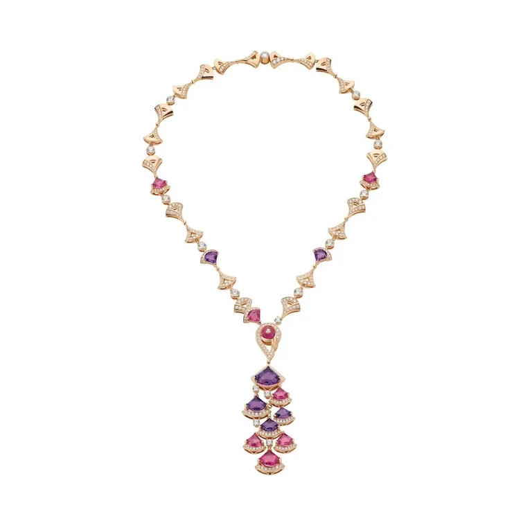 Bulgari 354075 Divas? Dream Necklace Rose Gold Amethyst Rubellite and Diamonds 1