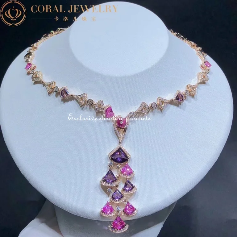 Bulgari 354075 Divas? Dream Necklace Rose Gold Amethyst Rubellite and Diamonds 8