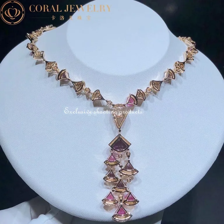 Bulgari 354075 Divas? Dream Necklace Rose Gold Amethyst Rubellite and Diamonds 7