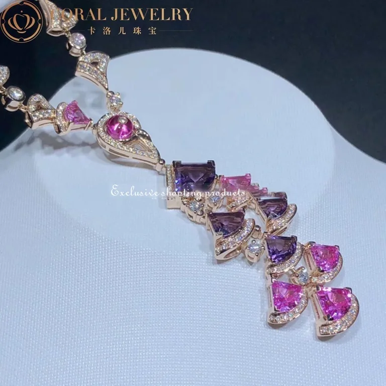 Bulgari 354075 Divas? Dream Necklace Rose Gold Amethyst Rubellite and Diamonds 6