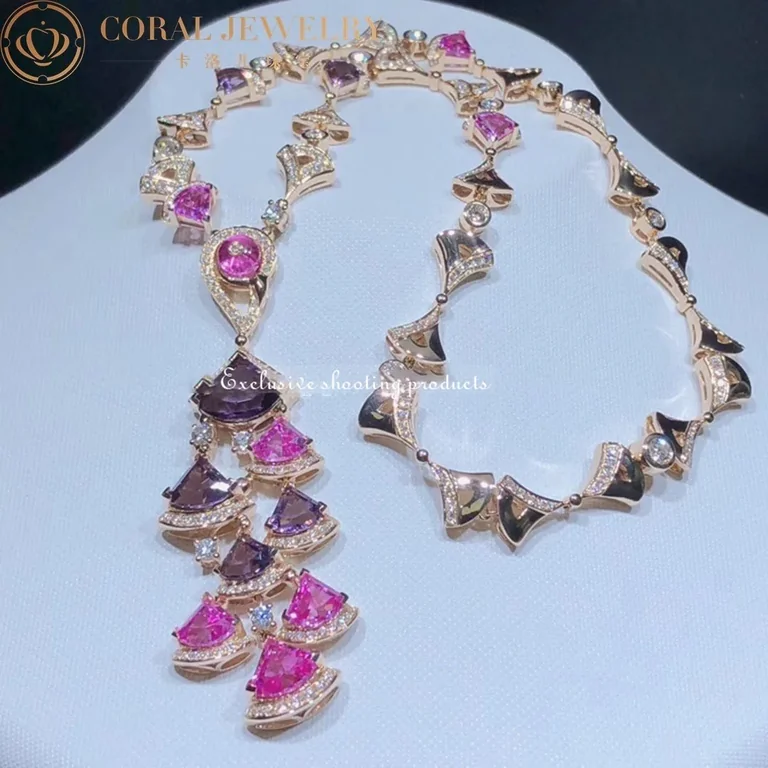 Bulgari 354075 Divas? Dream Necklace Rose Gold Amethyst Rubellite and Diamonds 2