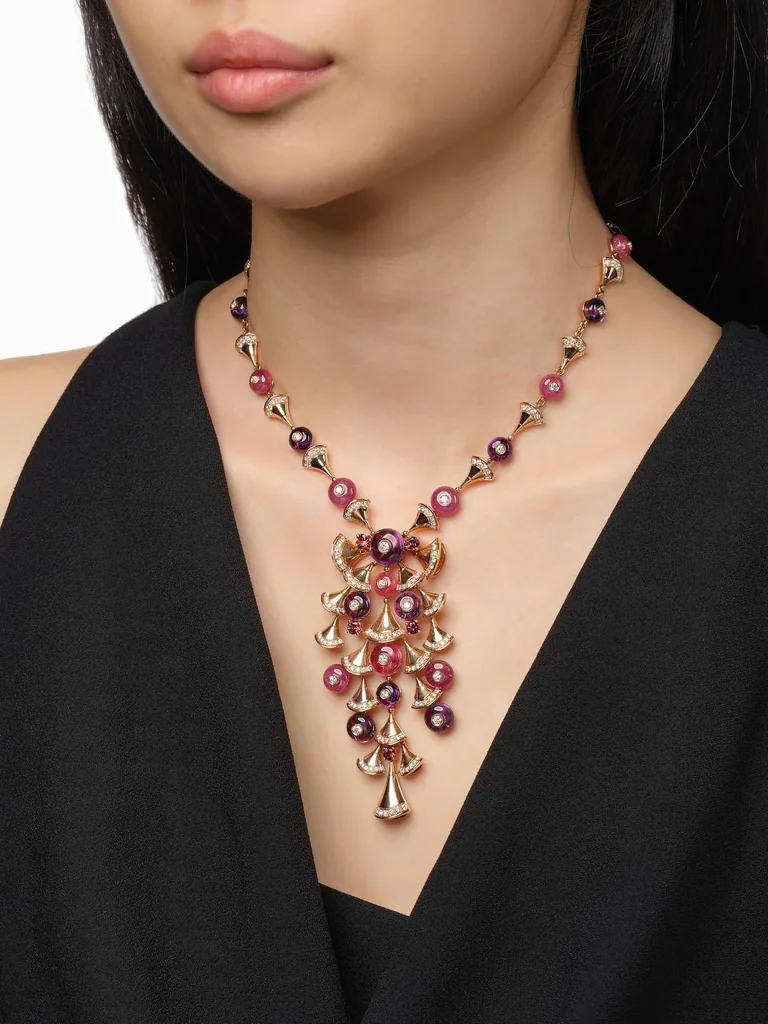 Bulgari Divas? Dream 348353 Necklace Rose Gold Amethyst Tourmaline and Diamond CL856481 6