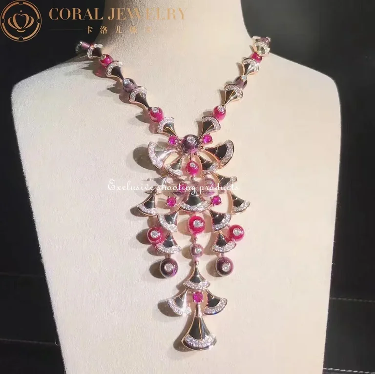 Bulgari Divas? Dream 348353 Necklace Rose Gold Amethyst Tourmaline and Diamond CL856481 5