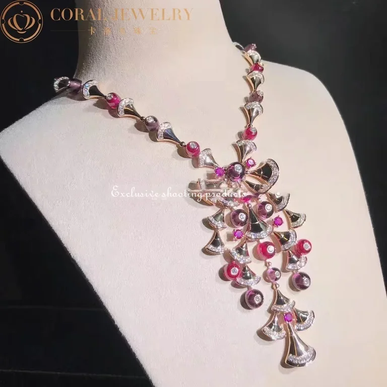 Bulgari Divas? Dream 348353 Necklace Rose Gold Amethyst Tourmaline and Diamond CL856481 4