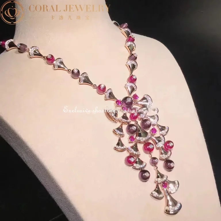 Bulgari Divas? Dream 348353 Necklace Rose Gold Amethyst Tourmaline and Diamond CL856481 2