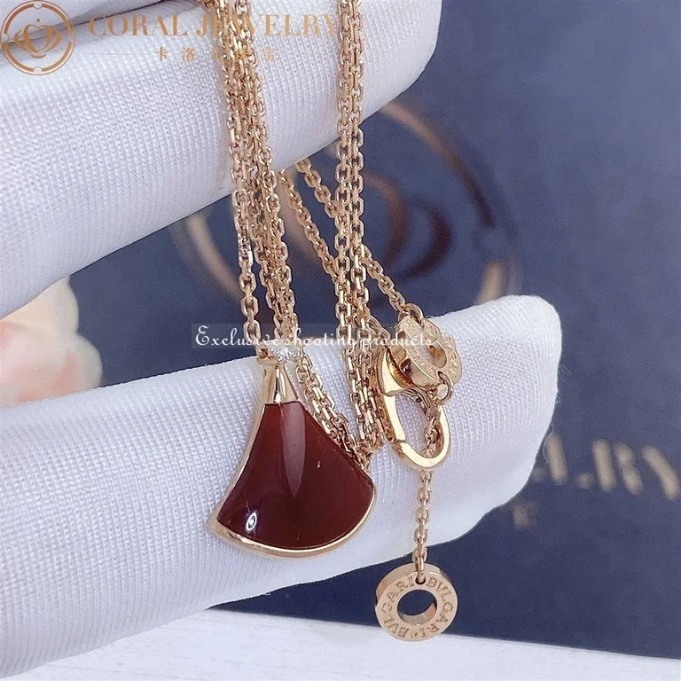 Bulgari Divas? Dream 350583 Necklace Rose Gold Carnelian and Diamonds 7