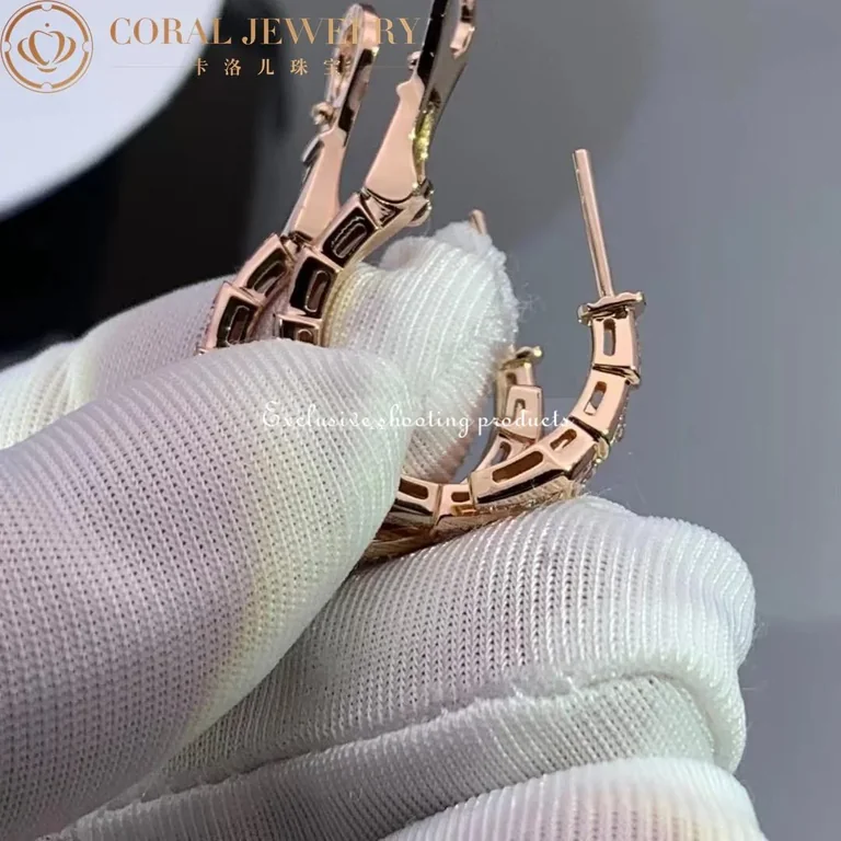 Bulgari Serpenti 358361 Viper 18 kt rose gold earrings set with pavé diamonds 11