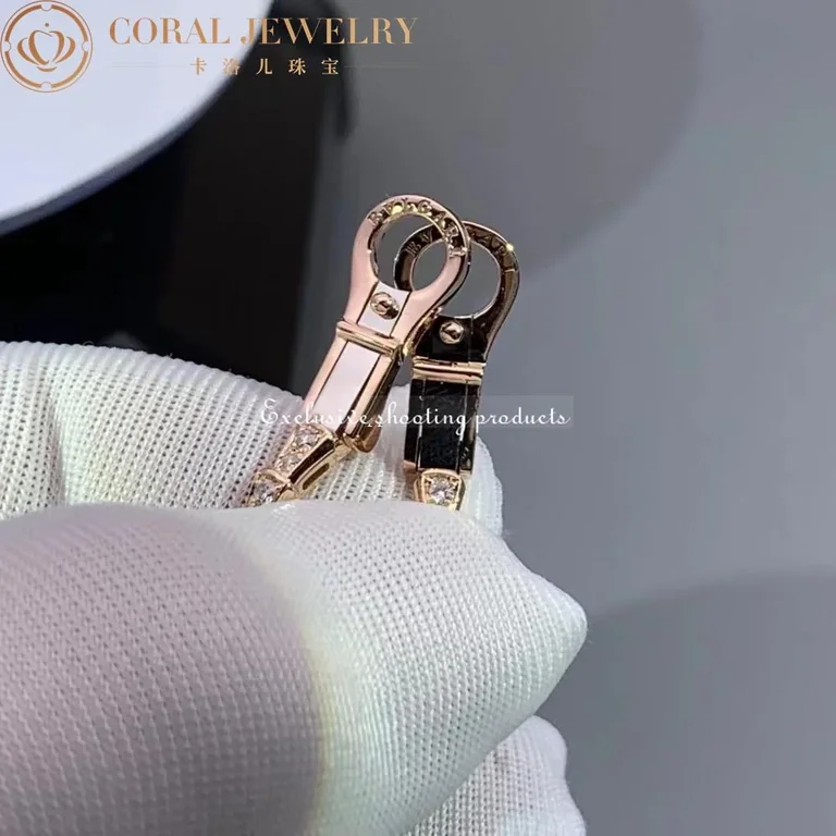Bulgari Serpenti 358361 Viper 18 kt rose gold earrings set with pavé diamonds 8