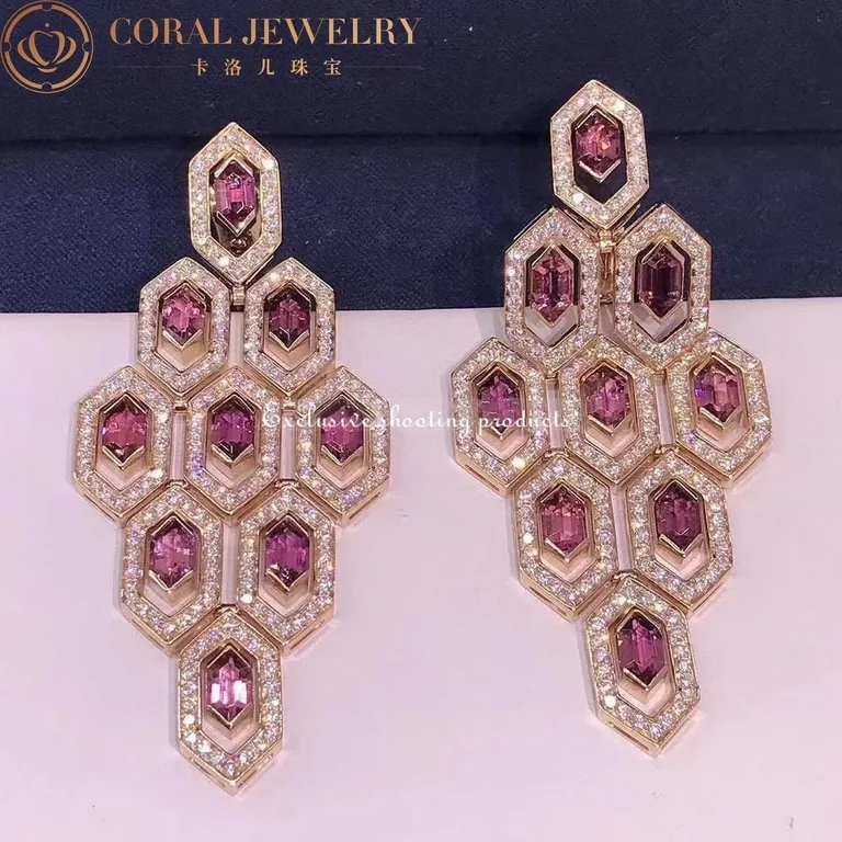 Bulgari Serpenti OR857769 Seduttori 18K rose gold and tourmaline diamond Earring 3