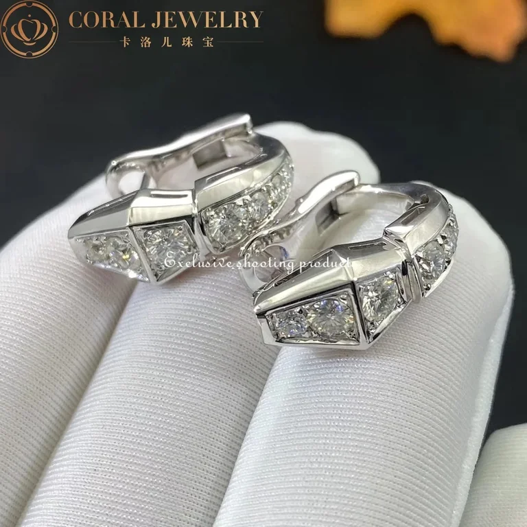 Bulgari Serpenti 351426 earrings in 18 kt white gold set with full pavé diamonds OR857499 6