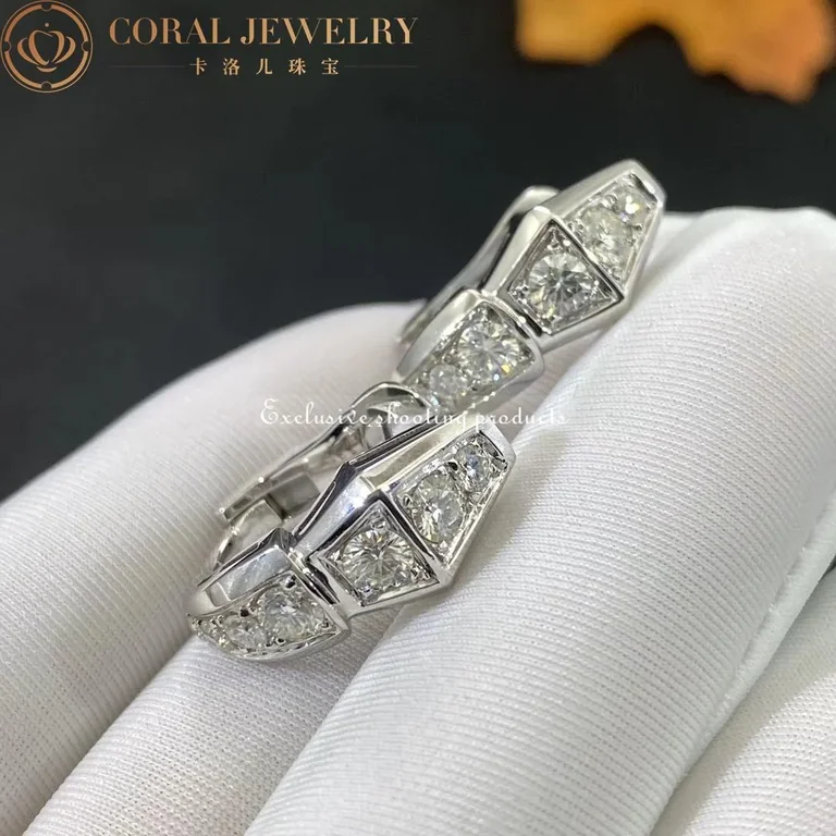 Bulgari Serpenti 351426 earrings in 18 kt white gold set with full pavé diamonds OR857499 5