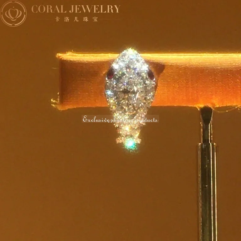 Bulgari Serpenti diamond earrings in platinum and 18k yellow gold with ruby eyes 4