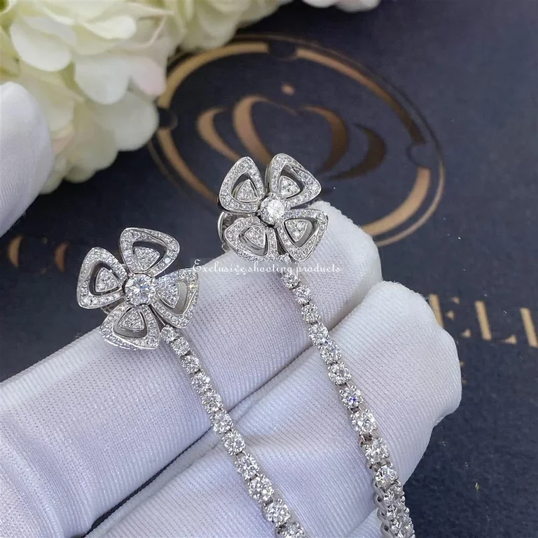 Bulgari Fiorever 358158 Earrings In 18ct White Gold 9