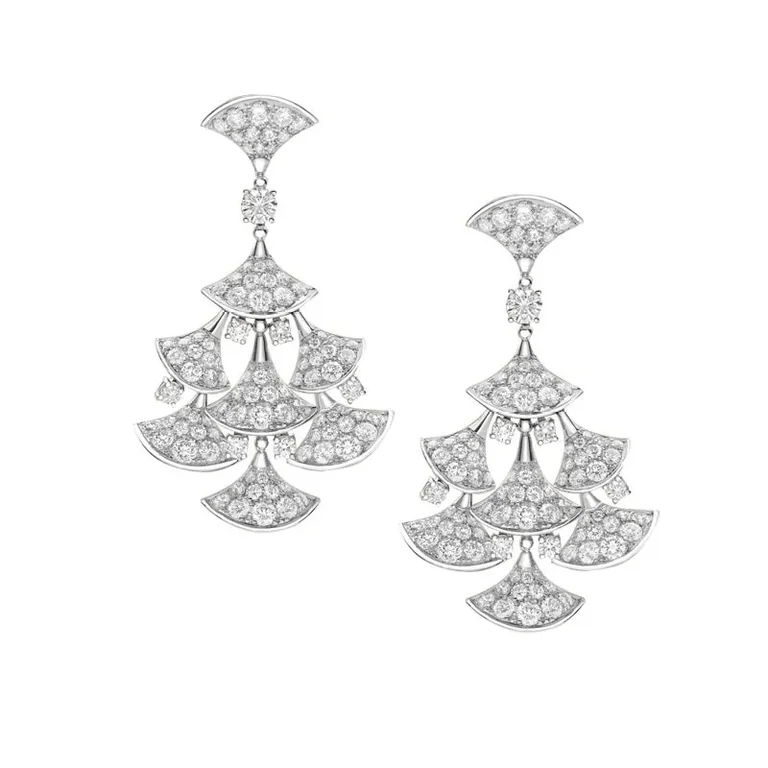 Bulgari 348365 Divas? Dream Earrings White Gold Pav� Diamonds OR856469 1