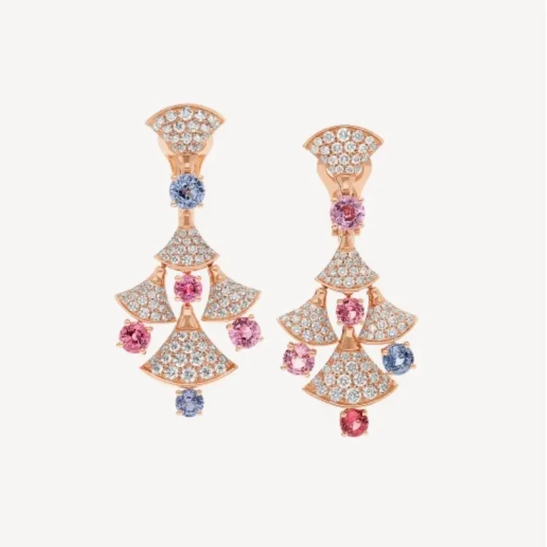 Bulgari 357943 Divas? Dream Earrings Rose Gold Diamond and Spinels 1