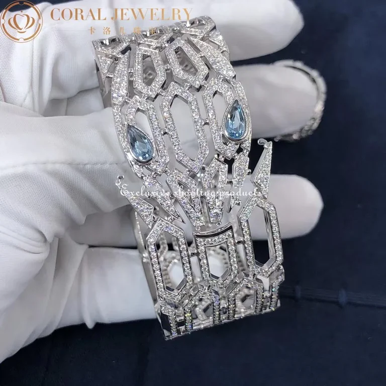 Bulgari Serpenti 352753 Bracelet White Gold Diamond And Aquamarine 3