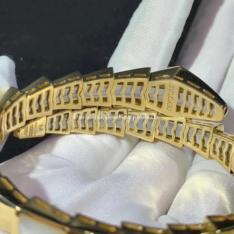 Bulgari Serpenti BR855763 bracelet yellow gold with delicate mother-of-pearl elements 10