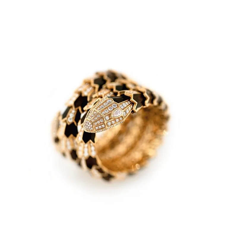 Bulgari Serpenti 261580 bracelet in pink gold and snakewood elements with diamonds 3