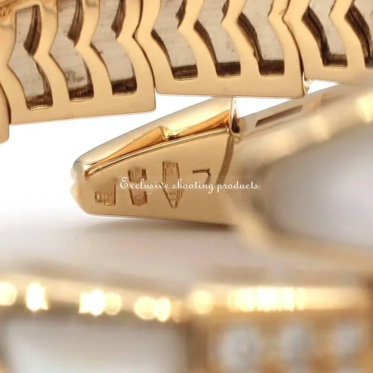 Bulgari Serpenti Bracelet Rose Gold Diamond and Mother of Pearl Bracelet 3