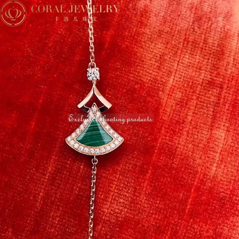 Bulgari 358891 Divas? Dream Bracelet Rose Gold with Malachite and Diamonds Bracelet 9