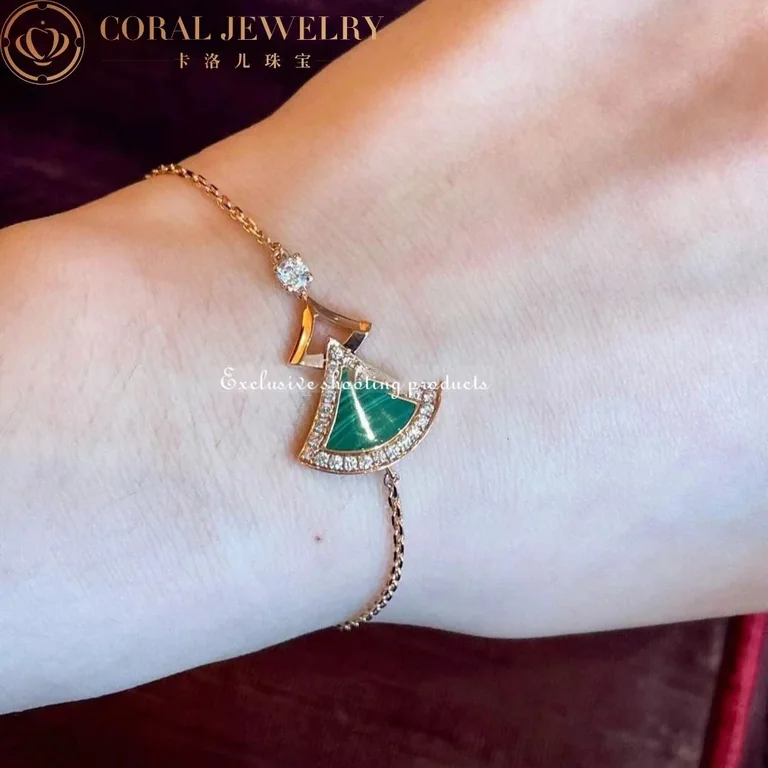 Bulgari 358891 Divas? Dream Bracelet Rose Gold with Malachite and Diamonds Bracelet 8