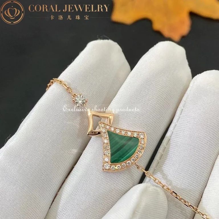 Bulgari 358891 Divas? Dream Bracelet Rose Gold with Malachite and Diamonds Bracelet 7