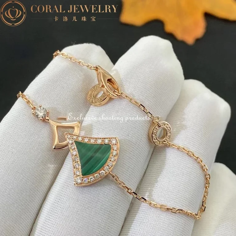 Bulgari 358891 Divas? Dream Bracelet Rose Gold with Malachite and Diamonds Bracelet 6