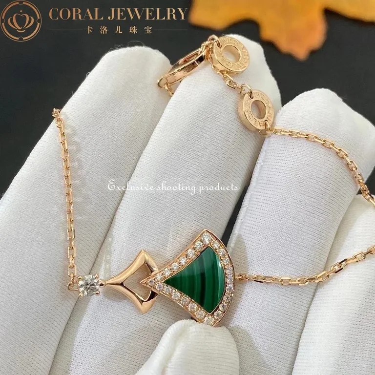 Bulgari 358891 Divas? Dream Bracelet Rose Gold with Malachite and Diamonds Bracelet 4