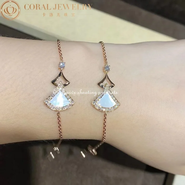 Bulgari 358684 Divas? Dream Bracelet Rose Gold with Mother-of-pearl and Diamonds Bracelet 11