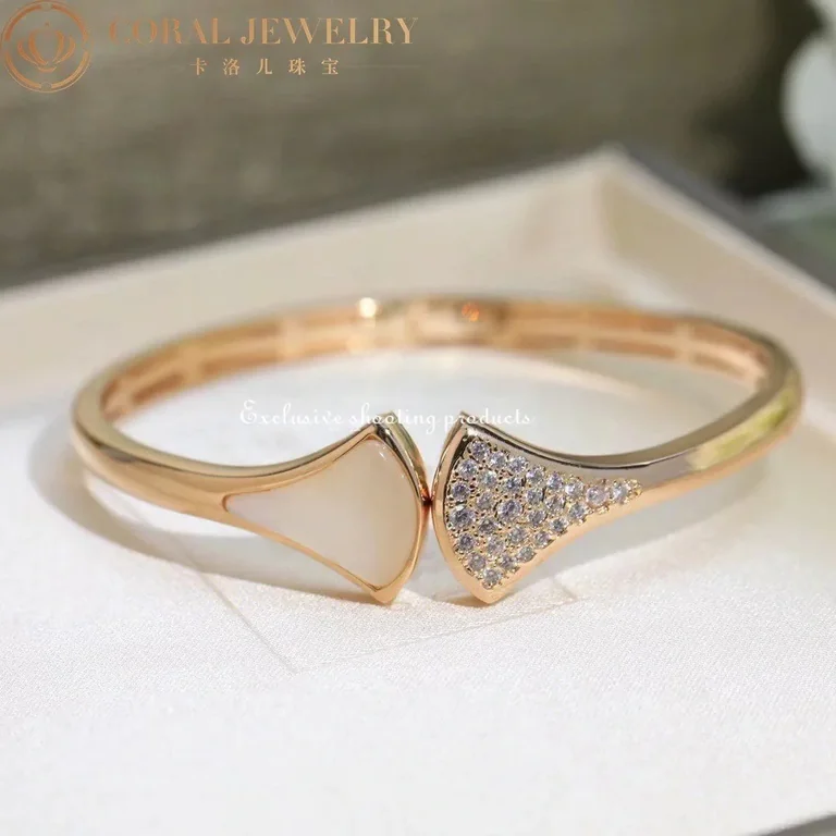 Bulgari 352629 Divas? Dream Bracelet Rose Gold with Diamonds Mother of Pearl Bracelet 14