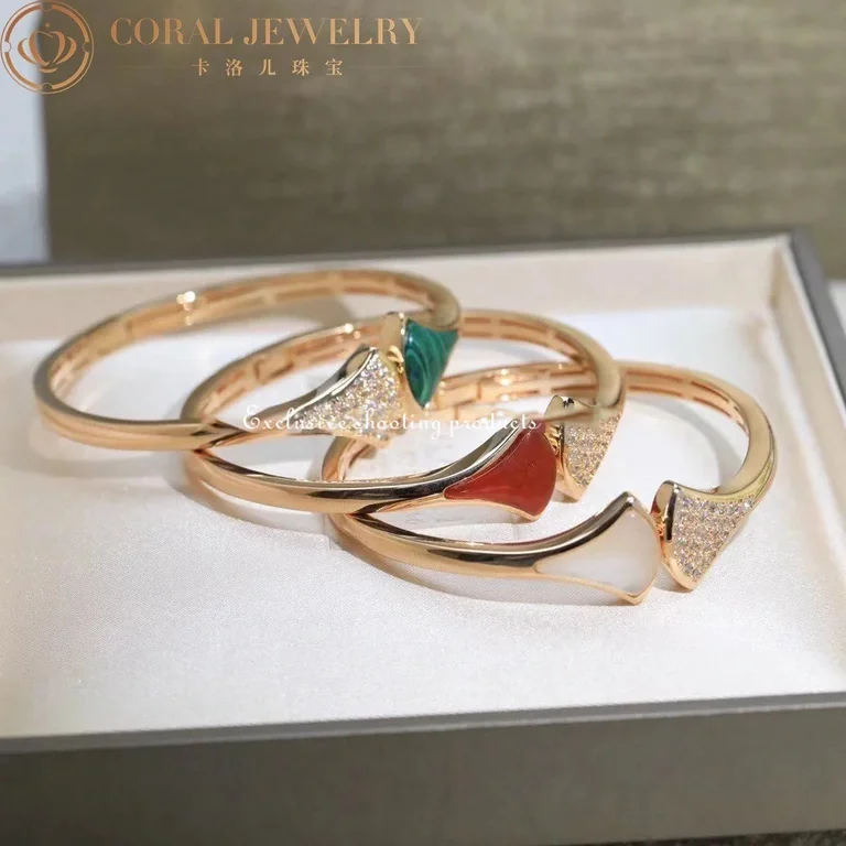 Bulgari 352629 Divas? Dream Bracelet Rose Gold with Diamonds Mother of Pearl Bracelet 12