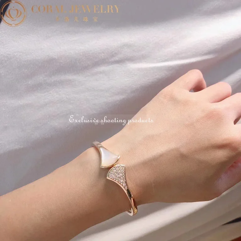 Bulgari 352629 Divas? Dream Bracelet Rose Gold with Diamonds Mother of Pearl Bracelet 8