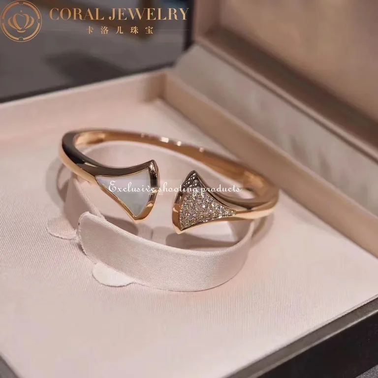 Bulgari 352629 Divas? Dream Bracelet Rose Gold with Diamonds Mother of Pearl Bracelet 7
