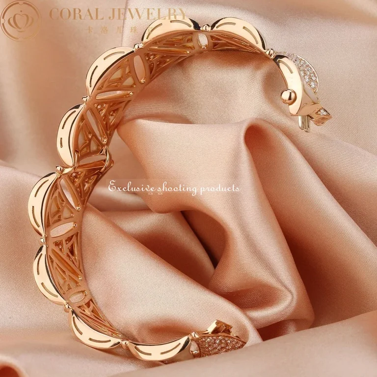 Bulgari BR856837 Divas? Dream Bracelet Rose Gold with Diamonds Mother of Pearl Bracelet 7