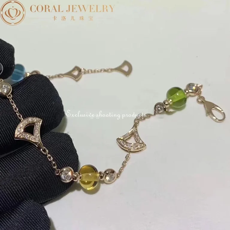 Bulgari 355614 Divas? Dream Bracelet Rose Gold With Amethyst Blue Topaz Citrine quartz Peridot Bracelet 5