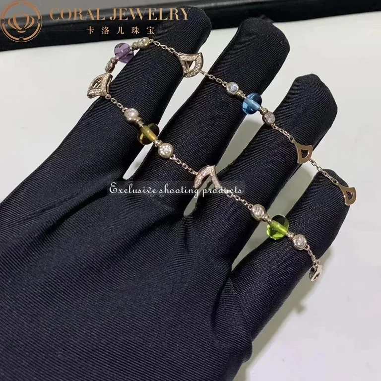 Bulgari 355614 Divas? Dream Bracelet Rose Gold With Amethyst Blue Topaz Citrine quartz Peridot Bracelet 4