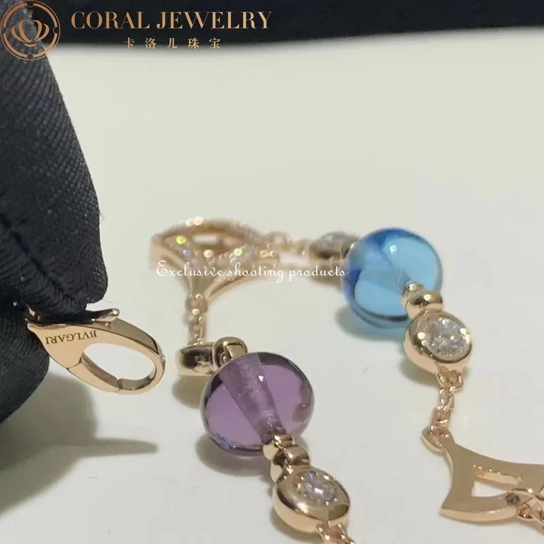 Bulgari 355614 Divas? Dream Bracelet Rose Gold With Amethyst Blue Topaz Citrine quartz Peridot Bracelet 3