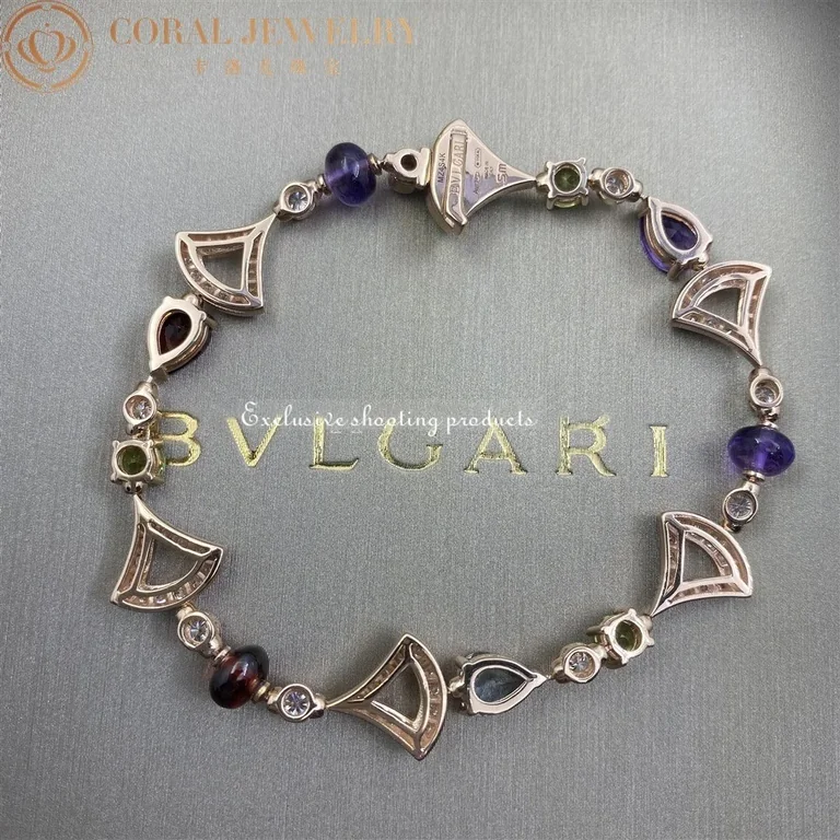 Bulgari 355618 Divas? Dream Bracelet Rose Gold With Amethyst Blue Topaz Peridot Pink Tourmaline Rubellite Bracelet 6