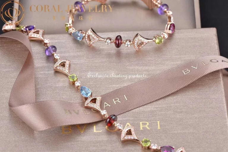 Bulgari 355618 Divas? Dream Bracelet Rose Gold With Amethyst Blue Topaz Peridot Pink Tourmaline Rubellite Bracelet 4