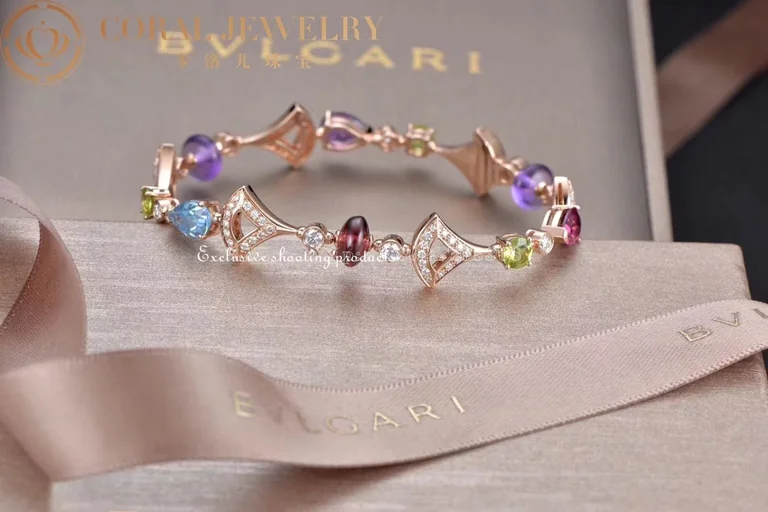 Bulgari 355618 Divas? Dream Bracelet Rose Gold With Amethyst Blue Topaz Peridot Pink Tourmaline Rubellite Bracelet 3
