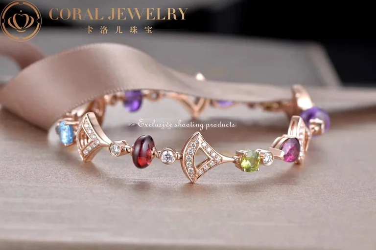 Bulgari 355618 Divas? Dream Bracelet Rose Gold With Amethyst Blue Topaz Peridot Pink Tourmaline Rubellite Bracelet 2