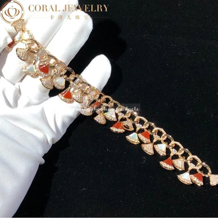 Bulgari BR858051 Divas? Dream Bracelet Rose Gold with Carnelian Mother-of-pearl and Diamonds High Jewelry Bracelet 2