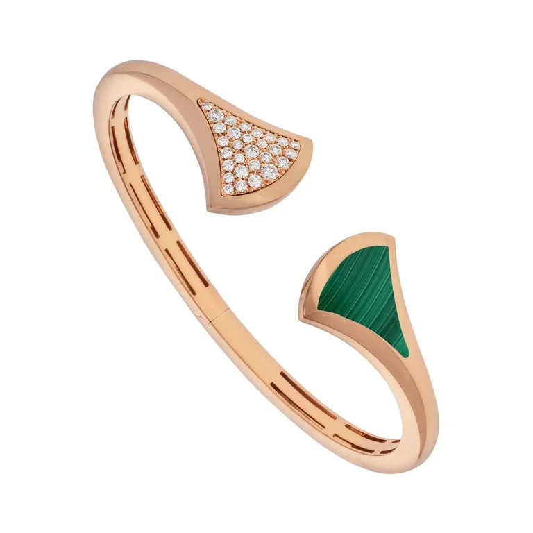 Bulgari 352629 Divas? Dream Bracelet Rose Gold Diamond and Malachite Bracelet 1