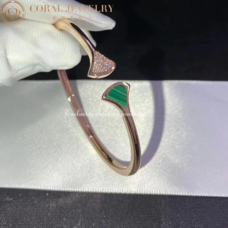 Bulgari 352629 Divas? Dream Bracelet Rose Gold Diamond and Malachite Bracelet 4