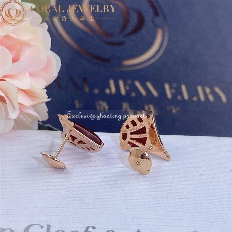 Bulgari Divas? Dream Earrings Rose Gold Diamonds and Carnelian 5