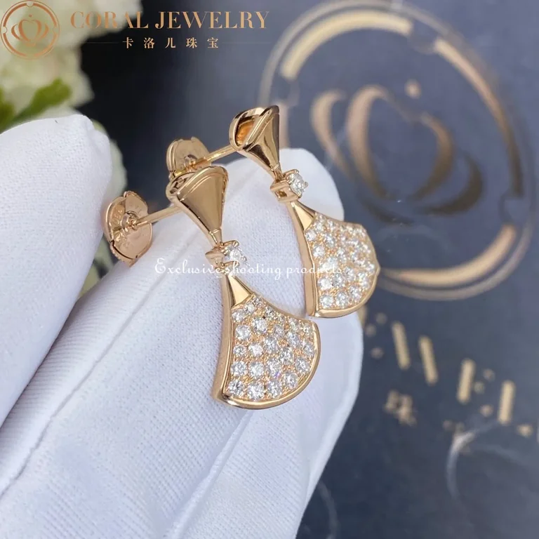 Bulgari Divas 351054 Dream Earrings Rose Gold Diamonds 7