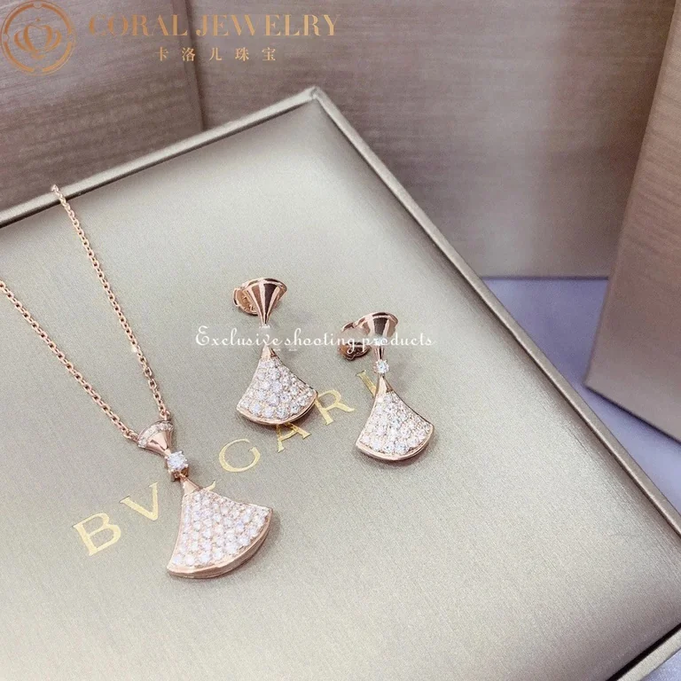 Bulgari Divas 351054 Dream Earrings Rose Gold Diamonds 2