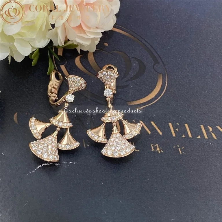 Bulgari Divas 352810 Dream Earrings Rose Gold Diamonds 7