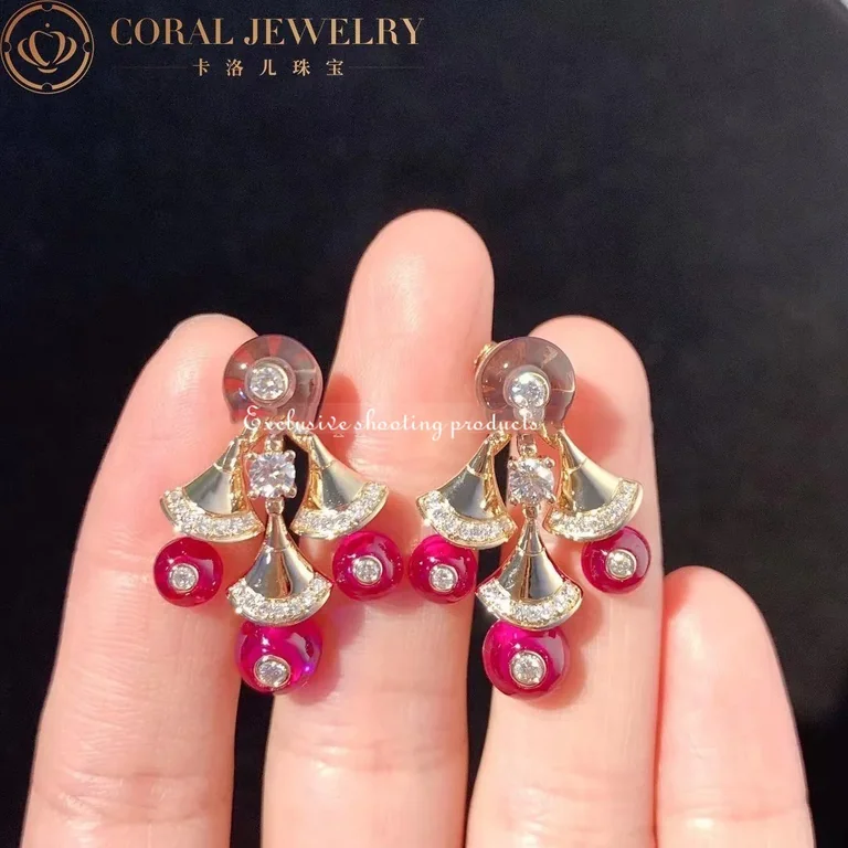 Bulgari 348357 Divas? Dream Earrings Rose Gold with Amethysts OR856484 Rubellites and Pav� Diamonds 8